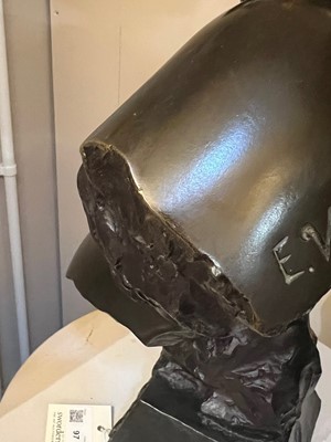Lot 97 - A bronze bust of 'Diane'
