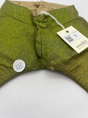 Lot 3 - A pair of green silk brocaded trousers