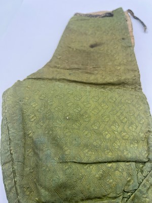 Lot 3 - A pair of green silk brocaded trousers