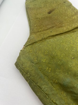 Lot 3 - A pair of green silk brocaded trousers