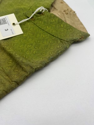 Lot 3 - A pair of green silk brocaded trousers