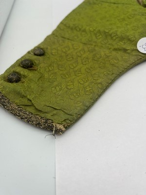 Lot 3 - A pair of green silk brocaded trousers