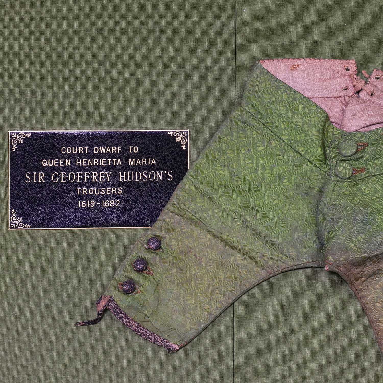 Lot 3 - A pair of green silk brocaded trousers
