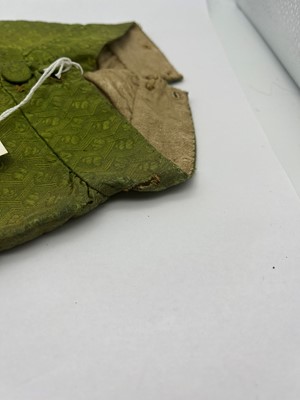 Lot 3 - A pair of green silk brocaded trousers