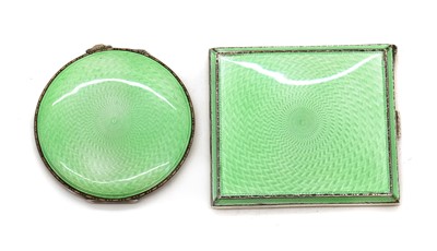 Lot 60 - A cased silver compact and cigarette case