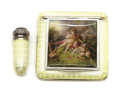 Lot 90 - An Austrian enamelled silver compact