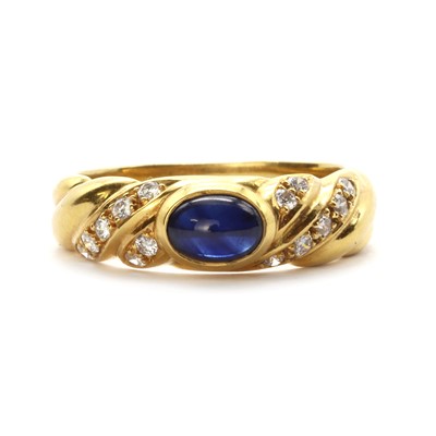 Lot 1274 - An 18ct gold sapphire and diamond ring