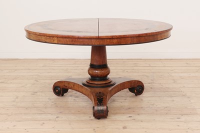 Lot 100 - A Regency pollard oak, yew and ebony centre table attributed to George Bullock