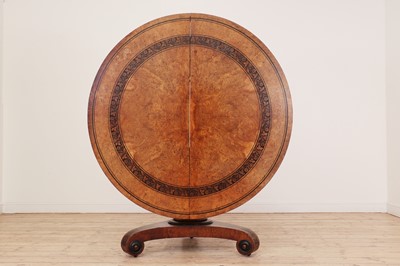 Lot 100 - A Regency pollard oak, yew and ebony centre table attributed to George Bullock