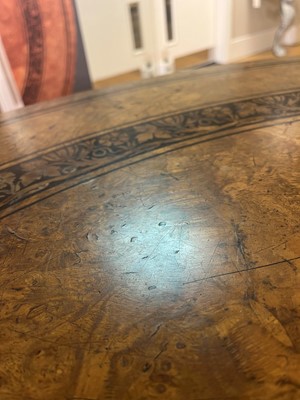 Lot 100 - A Regency pollard oak, yew and ebony centre table attributed to George Bullock