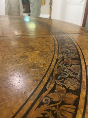 Lot 100 - A Regency pollard oak, yew and ebony centre table attributed to George Bullock
