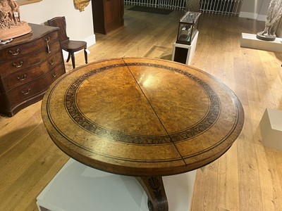 Lot 100 - A Regency pollard oak, yew and ebony centre table attributed to George Bullock