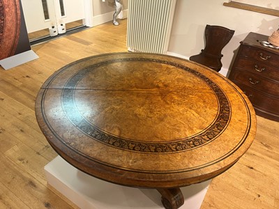 Lot 100 - A Regency pollard oak, yew and ebony centre table attributed to George Bullock