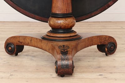 Lot 100 - A Regency pollard oak, yew and ebony centre table attributed to George Bullock