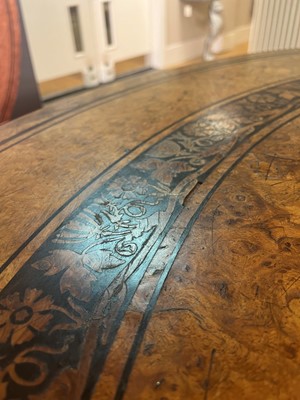 Lot 100 - A Regency pollard oak, yew and ebony centre table attributed to George Bullock