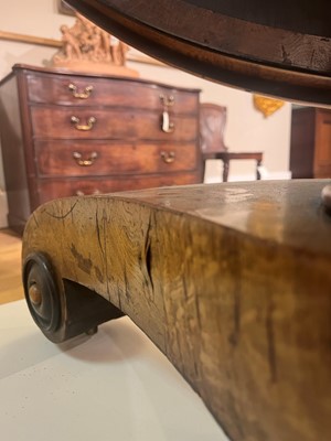 Lot 100 - A Regency pollard oak, yew and ebony centre table attributed to George Bullock
