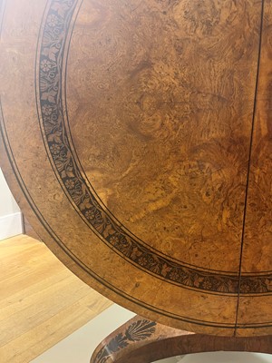 Lot 100 - A Regency pollard oak, yew and ebony centre table attributed to George Bullock