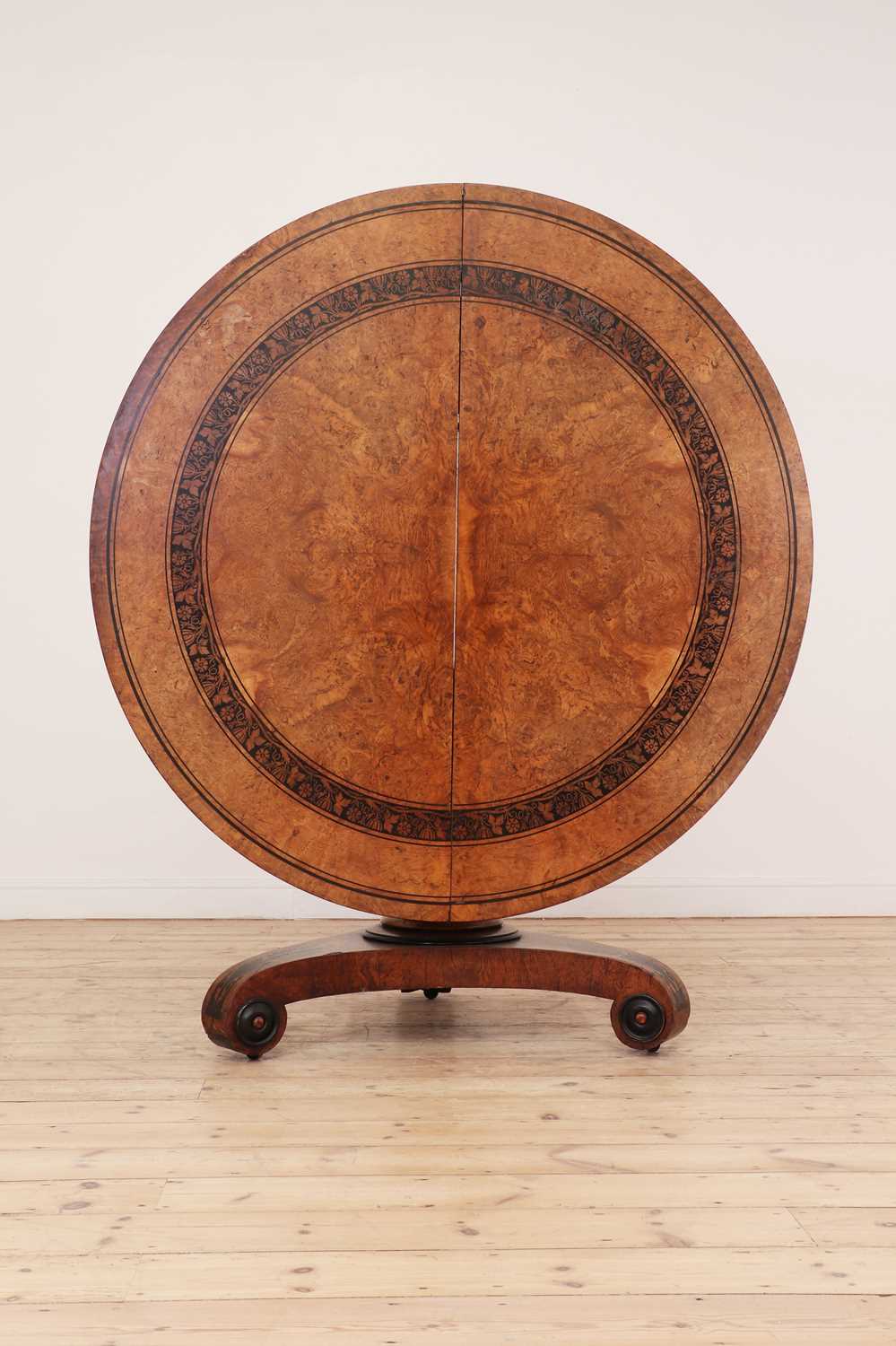 Lot 100 - A Regency pollard oak, yew and ebony centre table attributed to George Bullock