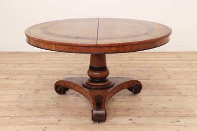 Lot 100 - A Regency pollard oak, yew and ebony centre table attributed to George Bullock
