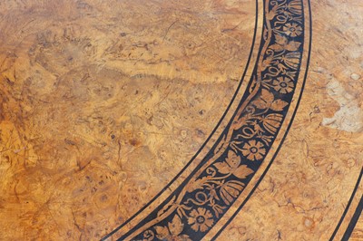 Lot 100 - A Regency pollard oak, yew and ebony centre table attributed to George Bullock