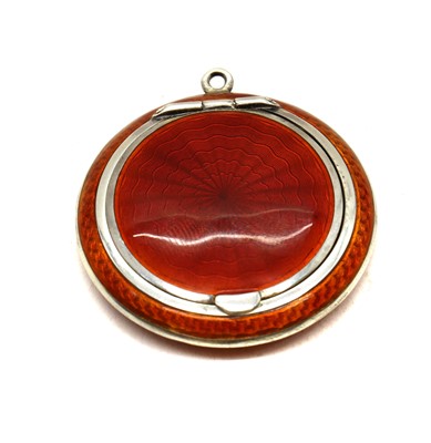 Lot 92 - A small Norwegian enamelled silver compact