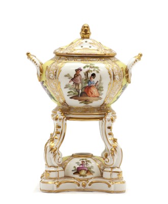 Lot 251 - A KPM Berlin porcelain pot pourri or pastille burner