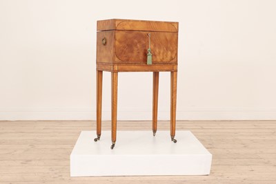 Lot 89 - A Sheraton Revival inlaid satinwood cellaret