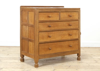 Lot 101 - A Robert 'Mouseman' Thompson oak chest of drawers
