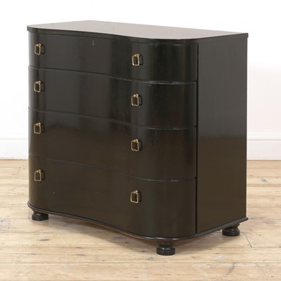 Lot 513 - A Swedish ebonised chest of four drawers