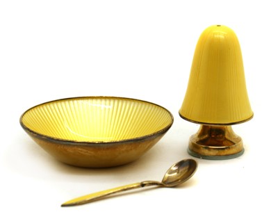 Lot 46A - A Norwegian cased silver gilt and enamelled spice set