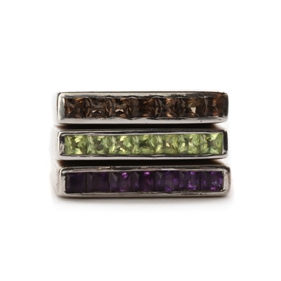 Lot 1244 - Three silver rings, attributed to Amanda Wakeley