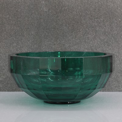 Lot 155 - A Moser green glass bowl