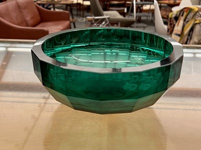 Lot 155 - A Moser green glass bowl