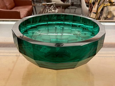 Lot 155 - A Moser green glass bowl