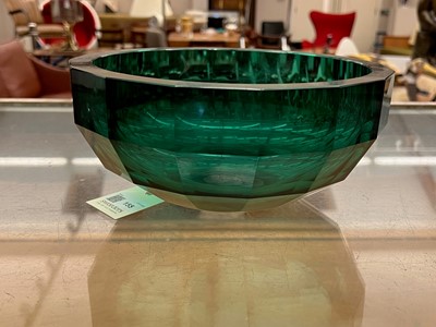 Lot 155 - A Moser green glass bowl