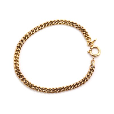 Lot 1312 - A Portuguese gold curb link bracelet
