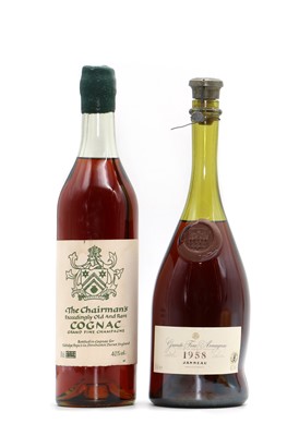 Lot 298 - Janneau, Grande Fine Armagnac, 1958 (1) together with The Chairmans Cognac (1)
