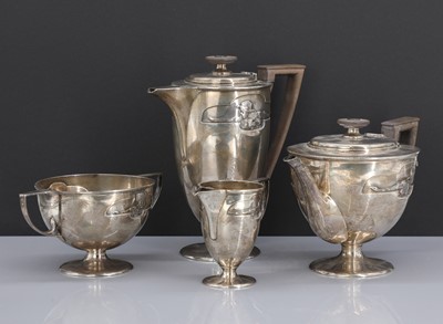 Lot 124 - A Jugendstil four-piece silver tea service