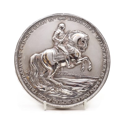 Lot 94 - A large silver plaque