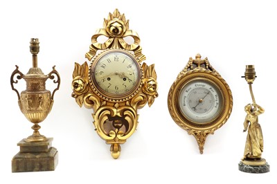 Lot 349 - A gilt cartel clock