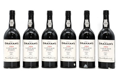 Lot 268 - Grahams, Vintage Port, 1991 (6, OWC)