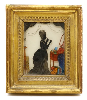 Lot 402 - A George III coloured reverse painting on glass