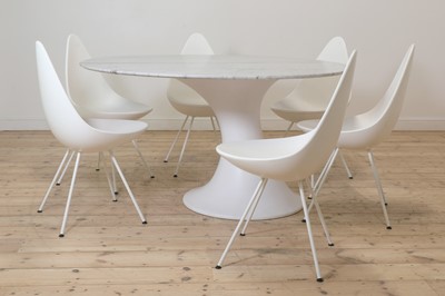 Lot 520 - An Italian 'Reef' marble dining table
