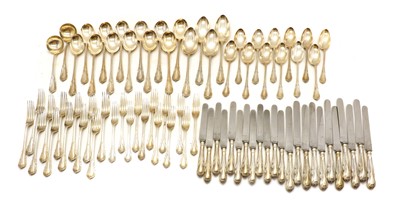 Lot 83 - A silver flatware service for twelve places