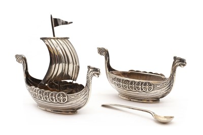 Lot 53 - A pair of Norwegian silver salts