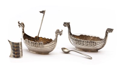Lot 6 - A pair of Norwegian open silver salts
