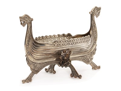 Lot 35 - A Norwegian silver Viking ship