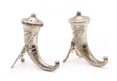 Lot 30 - A Norwegian novelty silver cruet set