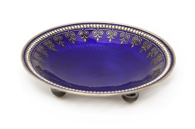 Lot 33 - A Norwegian enamel silver dish