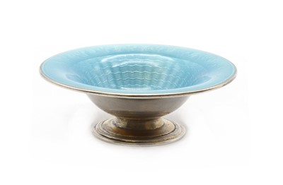 Lot 42 - A small Norwegian silver enamelled salt